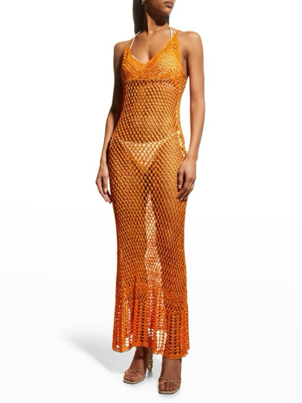 CULT GAIA Silena Crochet Dress in Orange